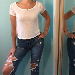 Aeropostale Flowy Lace Sleeve Top